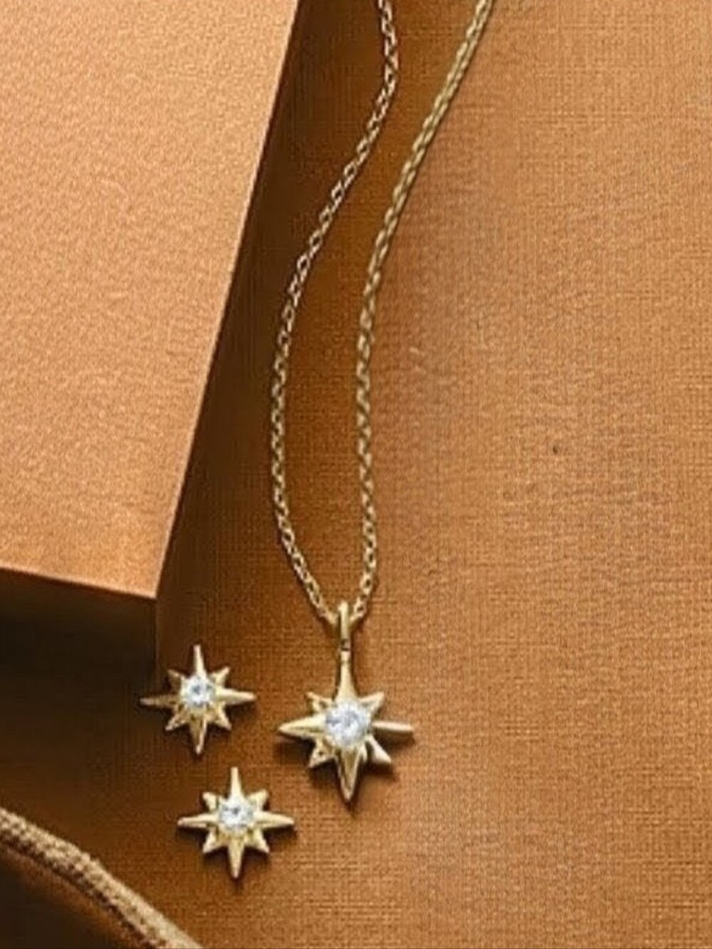 Star Necklace & Earrings Jewelry Set – 2-Piece Celestial Collection